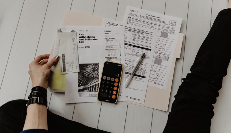 Pile of tax documents