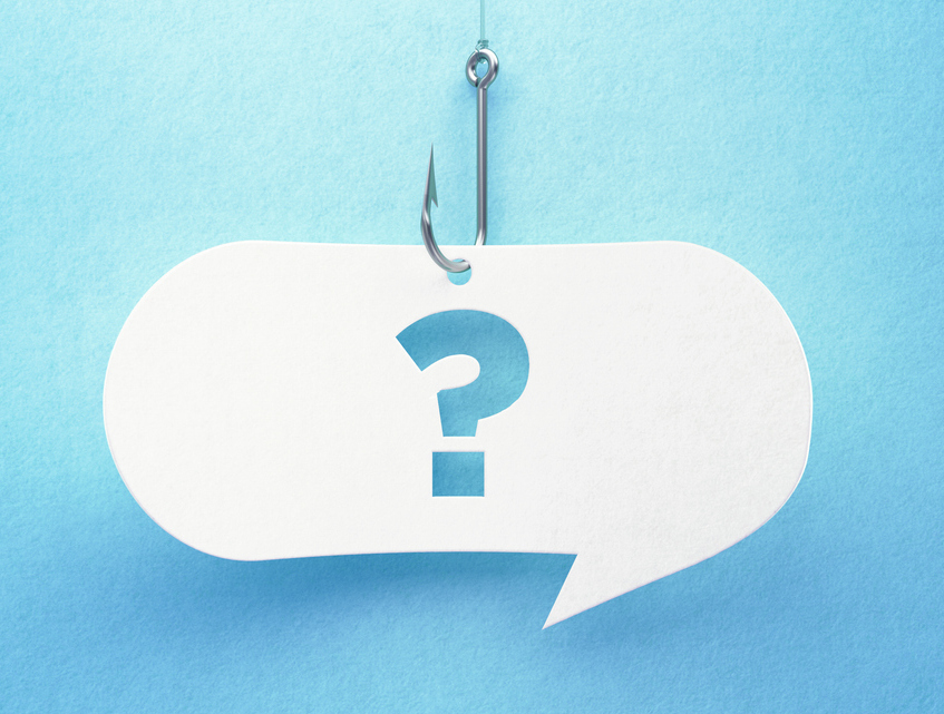 A question mark on a white background
