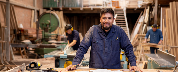 Man standing in workshop