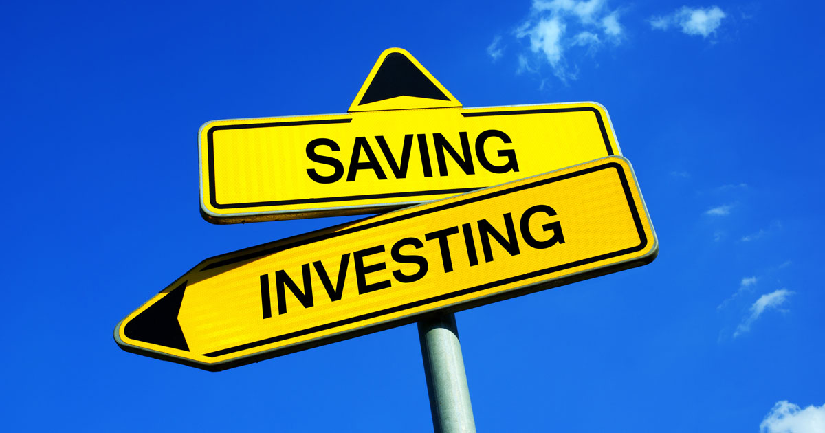 Saving and investing street sign