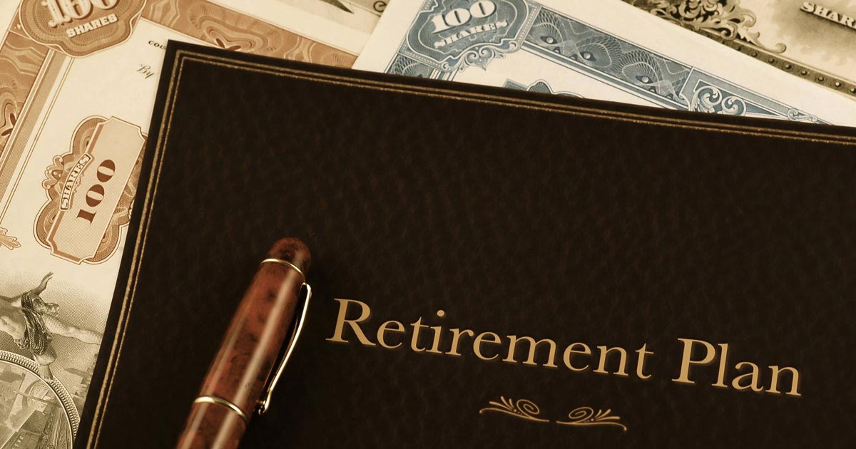 Retirement plan book and pen