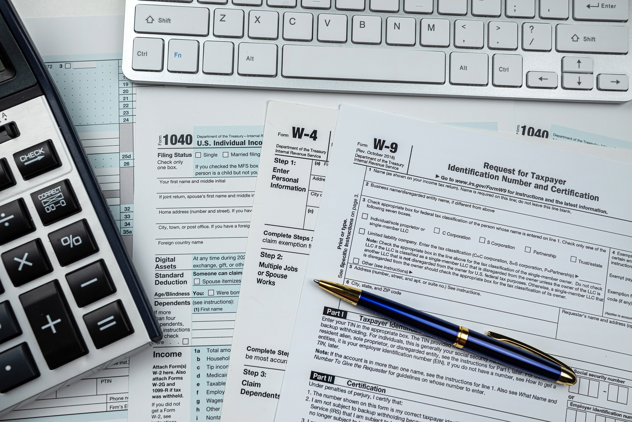 A picture of various tax forms