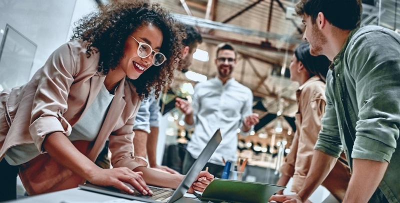 Group of people working together