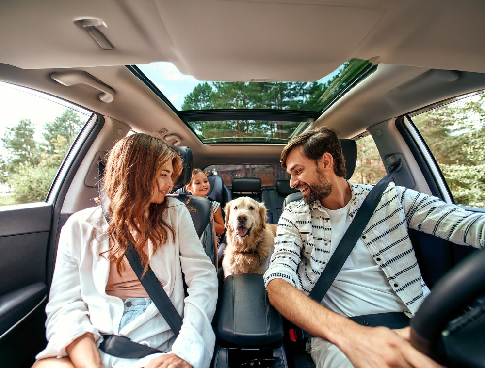 Family in car