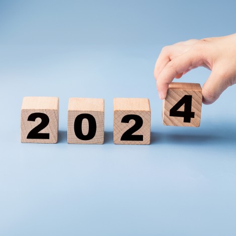 Blocks turning from 2023 to 2024