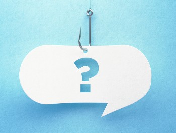 A question mark on a white background