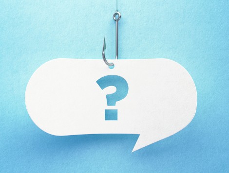 A question mark on a white background