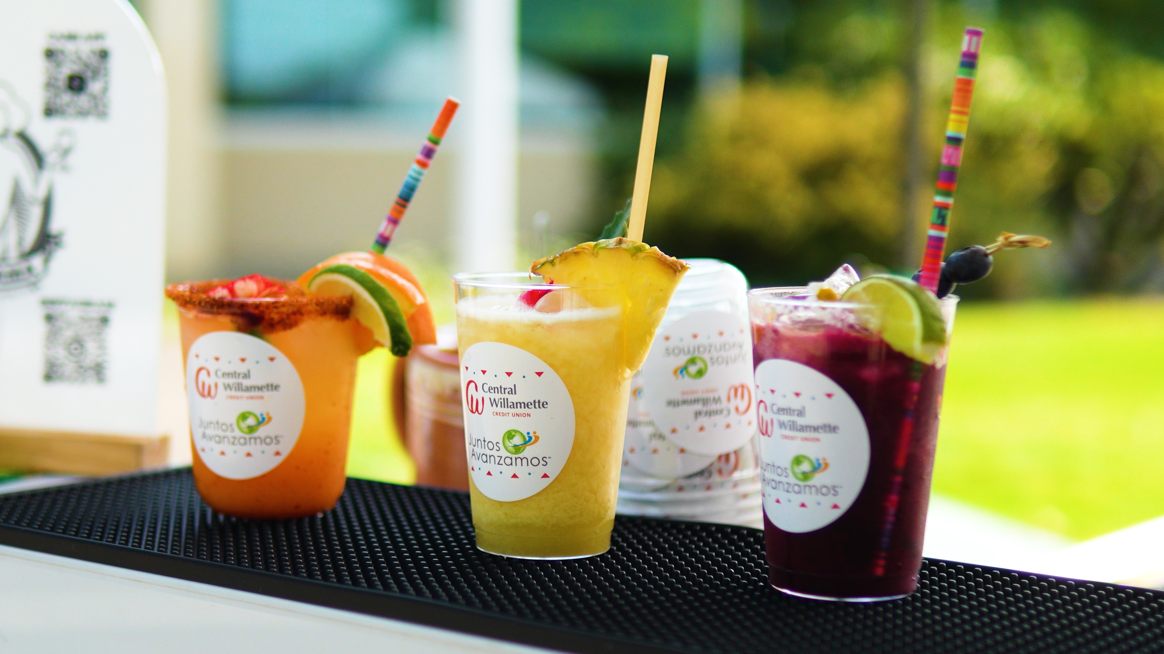 Photo of drinks on bartending mat