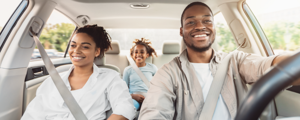 Family in car