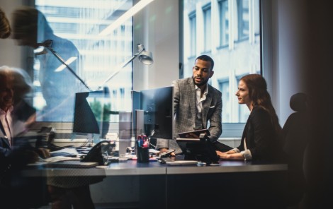 Business people sitting in an office