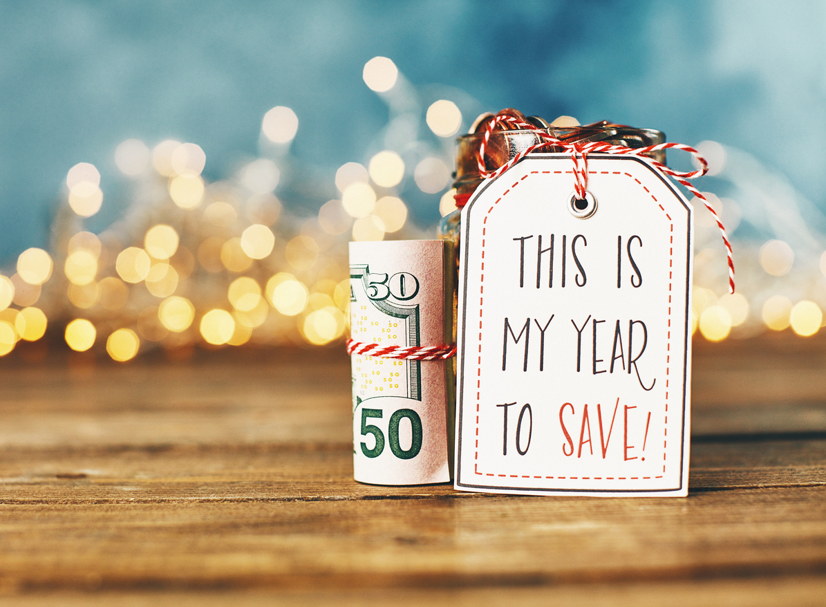 A tag that says this is my year to save