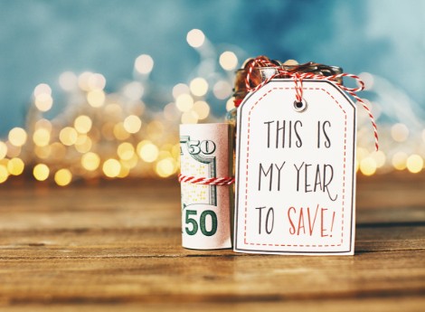 A tag that says this is my year to save