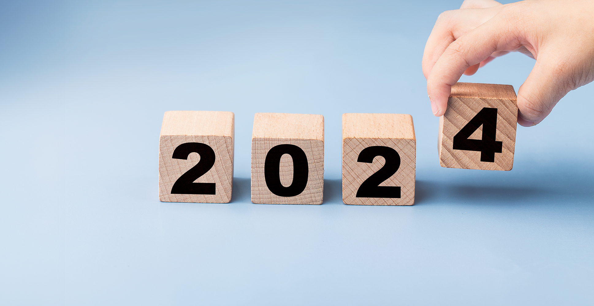 Blocks turning from 2023 to 2024