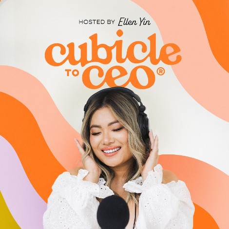 Ellen wearing headphones