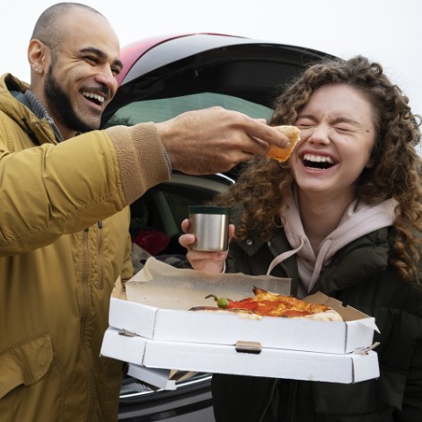 Young people laughing at party