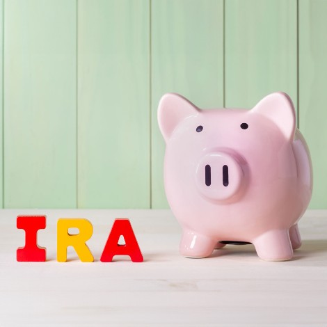 IRA blocks and a piggy bank